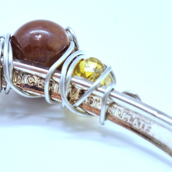 Vintage silverware bracelets - Handmade funky bangles 2 piece set - Picture 10 of 14